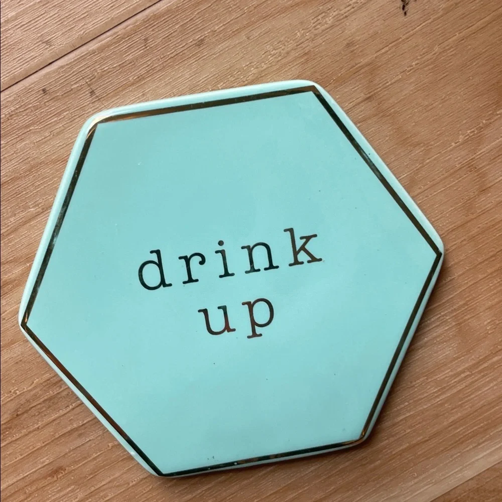 Vibrant Hexagonal Coaster Set - Blue, Pink, Mint, Cream